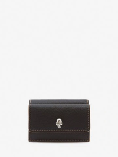 Alexander Mcqueen Skull Mini Folding Wallet In Black