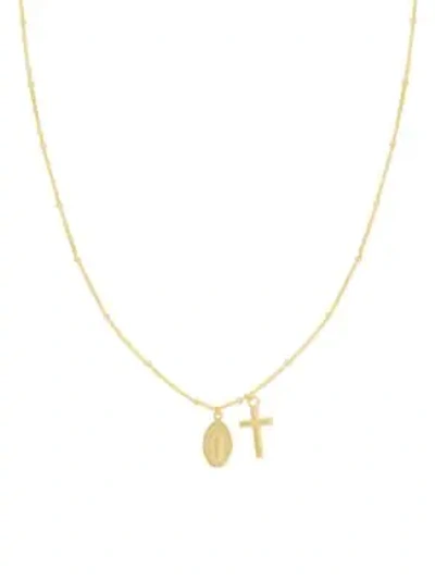 Saks Fifth Avenue Women's 14k Gold Cross & Medal Choker Necklace