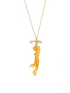 ANNETTE FERDINANDSEN Organic 18K Yellow Gold & Orange Jelly Opal Necklace