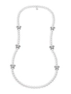 Majorica Sterling Silver, Faux Pearl & Cubic Zironcia Butterfly Necklace In White
