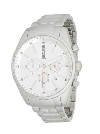 Just Cavalli Energia Stainless Steel Chronograph Watch In Silver