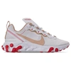 NIKE WOMEN'S REACT ELEMENT 55 CASUAL SHOES, WHITE - SIZE 8.5,2450966