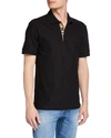 Burberry Logo Embroidered Straight Hem Cotton Polo Shirt In Black