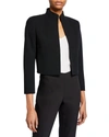 Akris Pandora Cropped Threadwork Jacket In Black