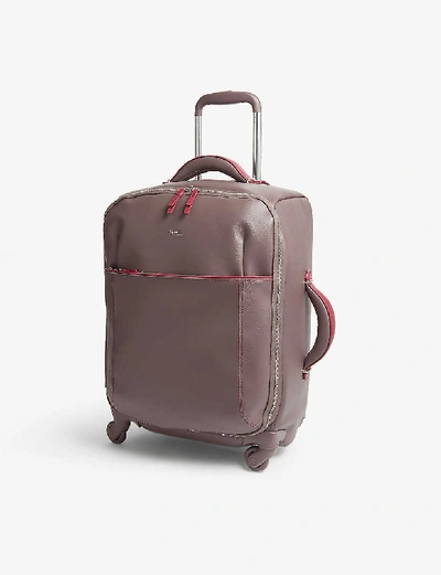 Lipault Variation Spinner Four-wheel Cabin Suitcase 55cm In Grey/raspberry