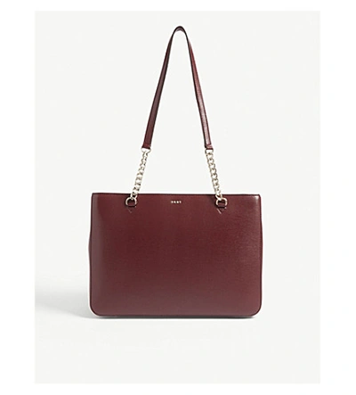 Dkny Bryant Large Leather Tote In Blood Red