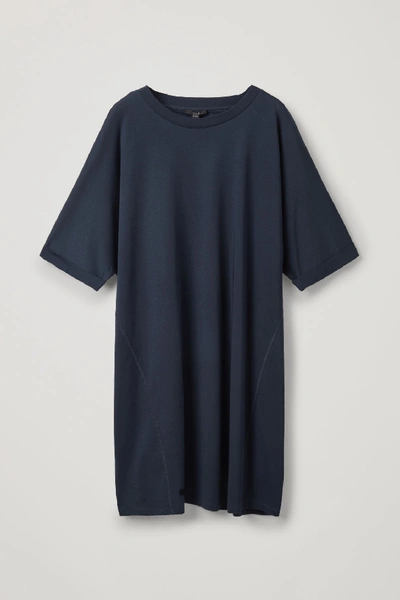 Cos Voluminous T-shirt Dress In Blue