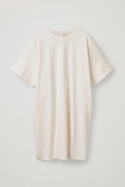 Cos Oversized Jersey Dress In White