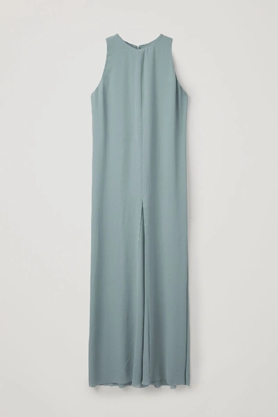Cos Sleeveless Dress With Slits In Turquoise