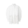 BURBERRY Macrame lace panel cotton oxford oversized shirt