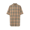 BURBERRY Short-sleeve vintage check cotton oversized shirt