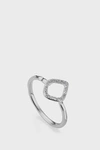 MONICA VINADER Riva Mini Kite Diamond and Silver Ring,536484