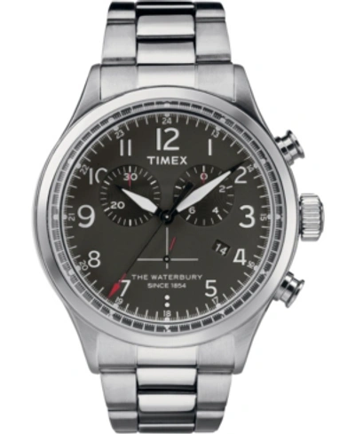 Timex Waterbury Traditional Chronograph 42mm Stainless Steel Watch In Silver-ton