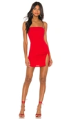 Superdown Syrus Slit Mini Dress In Cherry