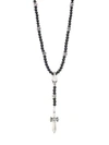 King Baby Studio Sterling Silver & Black Onyx Rosary Bead Necklace In Silver Black