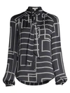 JOIE Lutana Geometric Balloon Sleeve Blouse