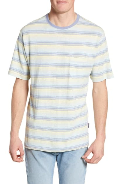 Patagonia Trail Harbor Stripe Pocket T-shirt In Sandy Cape/ Ghost Purple