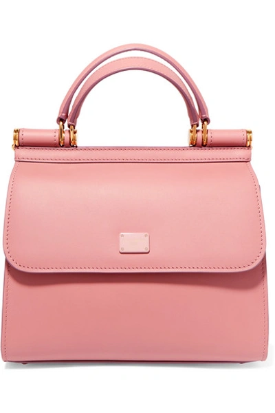Dolce & Gabbana Sicily 58 Small Leather Tote In Pink