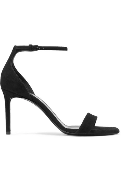 Saint Laurent Black Suede Amber Sandals