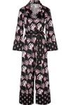 TEMPERLEY LONDON DRAGONFLY CROPPED PRINTED SATIN JUMPSUIT