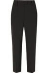 BRUNELLO CUCINELLI CROPPED BEAD-EMBELLISHED CADY STRAIGHT-LEG PANTS