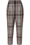 BRUNELLO CUCINELLI CROPPED PLAID WOOL TAPERED PANTS