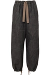 BRUNELLO CUCINELLI BEAD-EMBELLISHED DENIM TAPERED trousers
