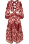 ZIMMERMANN EYES ON SUMMER CUTOUT PRINTED CHIFFON MAXI DRESS