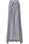 CHLOÉ LAYERED PRINTED SILK-TWILL WIDE-LEG PANTS