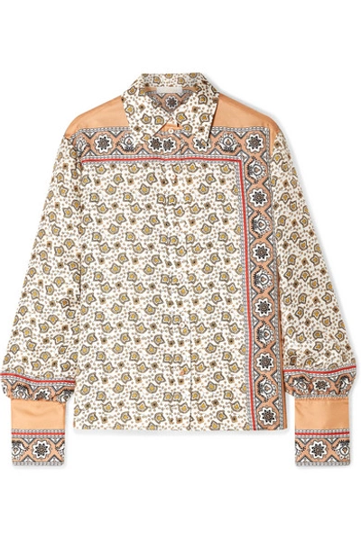 Chloé Floral Paisley Print Silk Shirt In Pink - White 1