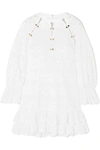 ALICE MCCALL ZIGGY RUFFLED BRODERIE ANGLAISE COTTON MINI DRESS