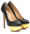 CHARLOTTE OLYMPIA DOLLY LEATHER PLATEAU PUMPS,P00399425