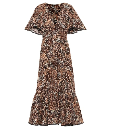 Johanna Ortiz Leopard-print Poplin Short-sleeve Dress In Leopard Classic