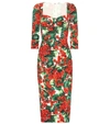 DOLCE & GABBANA FLORAL STRETCH CRÊPE MIDI DRESS,P00389233