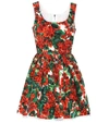 DOLCE & GABBANA FLORAL COTTON MINIDRESS,P00389239