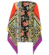 ETRO PRINTED SILK PONCHO,P00395060