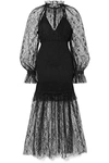 ALICE MCCALL AFTER DARK SHIRRED CORDED LACE MIDI DRESS