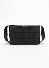 Bottega Veneta Cassette Small Intrecciato Leather Cross-body Bag In Black/silver