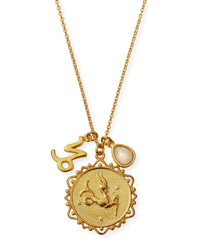 Tai Zodiac Charm Necklace W/ Moonstone In Sagitarius