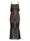 AIDAN MATTOX Beaded Popover Midi Mermaid Dress