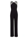 HALSTON HERITAGE Sleeveless Multi-Strap Jumpsuit