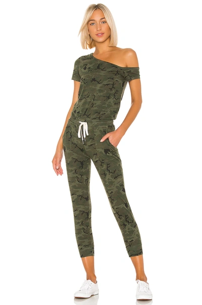 N:philanthropy Britton One-shoulder Crop Jumpsuit In Moss Multi