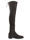 Stuart Weitzman 'lowland' Stretch Suede Thigh High Boots In Grey