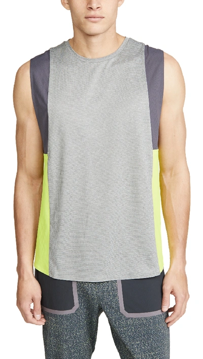 Robert Geller X Lululemon Take The Moment Sleeveless Tee Shirt In Baltic Grey