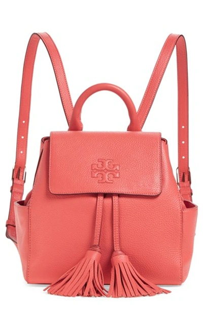 Tory Burch 'thea' Mini Leather Backpack In Spiced Coral