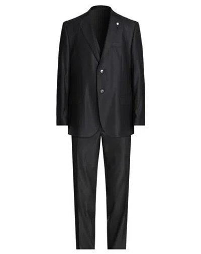1911 Lubiam Cerimonia Man Suit Black Size 50 Virgin Wool, Silk, Elastane