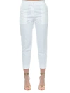 MARNI WHITE TAILORED SLIM FIT TROUSERS IN MIXED LINEN,10961935