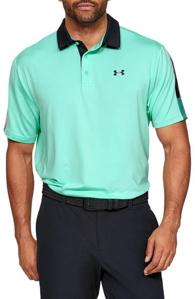 Under Armour Playoff 2.0 Loose Fit Polo In Neo Turquoise / / Pitch Gray
