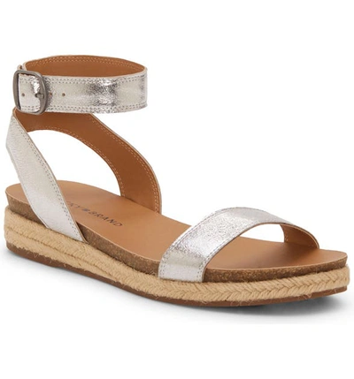Lucky Brand Garston Espadrille Sandal In Silver Leather