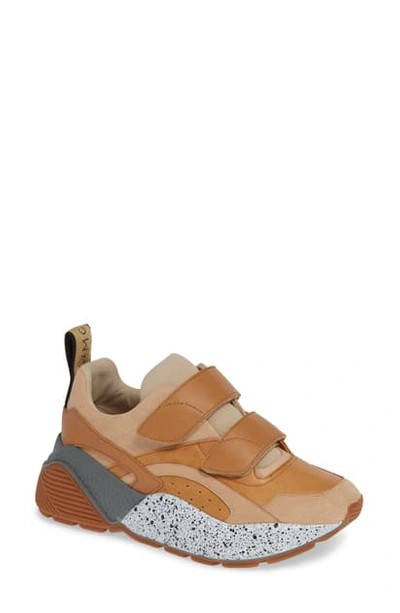 Stella Mccartney Eclypse Hook-and-loop Sneaker In Beige/ Pink